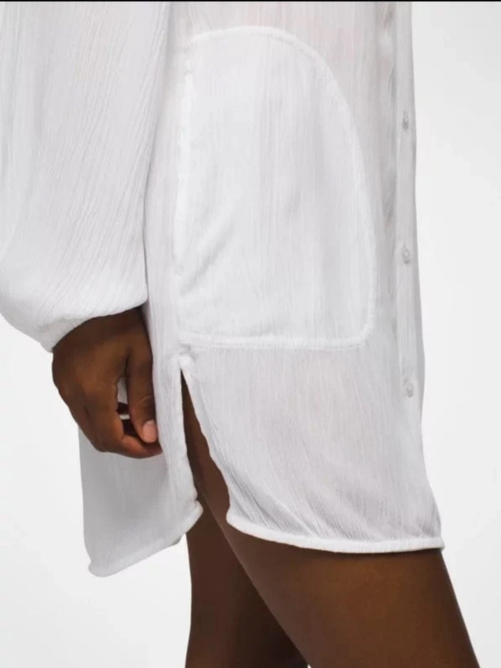Prana Fernie Flowy Tencel Coverup Long Shirt White. Small. - Picture 3 of 14